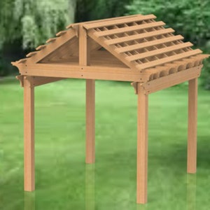 Gable Roof Pergola Building Plans 10&#39; x 12&#39;