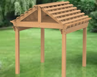 Gable Roof Pergola Building Plans 10&#39; x 12&#39;