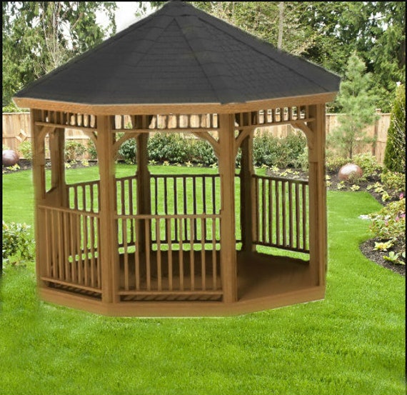 Gazebo Downloadable Building Plans Octagon 12 X 12 Etsy Canada