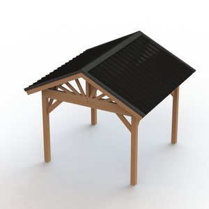 Gable Metal Roof Gazebo Building Plans 10&#39; x 10&#39; Perfect for Spas