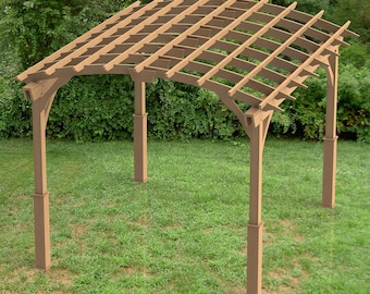 Arched Pergola Building Plans - 12&#39; x 14&#39;
