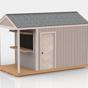 8&#39; x 16&#39; Bar Shed Building Plans
