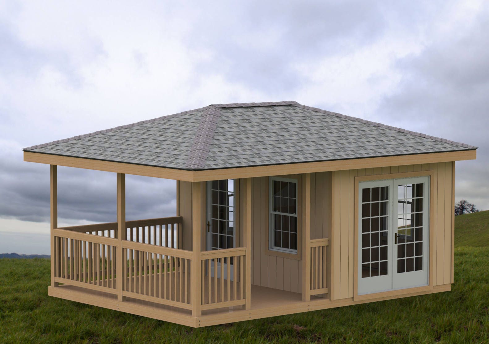 garden gazebo/man cave/she shed building plans i hip roof