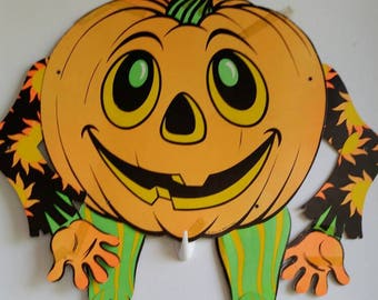 VTG Beistle Halloween Jointed JOL 28&quot; Oval Eyes