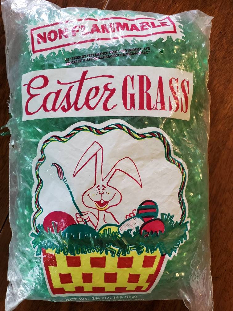 PEVOGON Blue Easter Grass Raffia Filler Paper Shreds for Easter Basket Gift  Packaging Filling Egg Stuffer Party Supplies Decoration, 200G