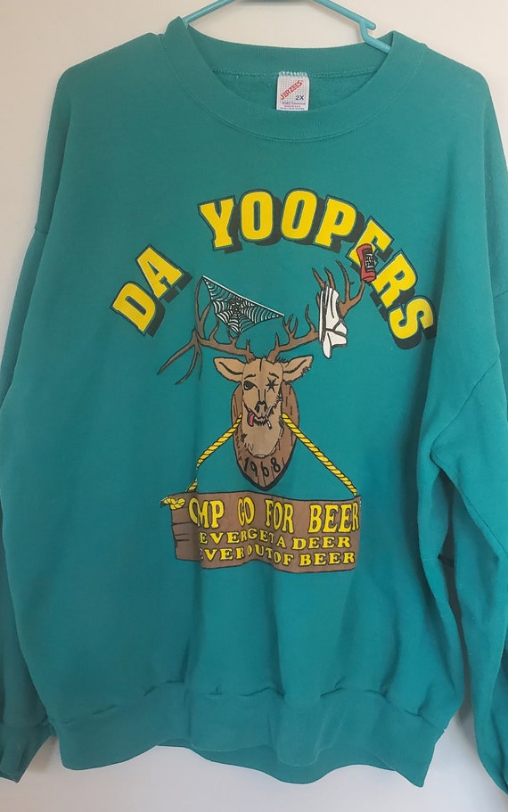 90's Vintage Da Yoopers 2XL Men's Green Sweatshir… - image 8