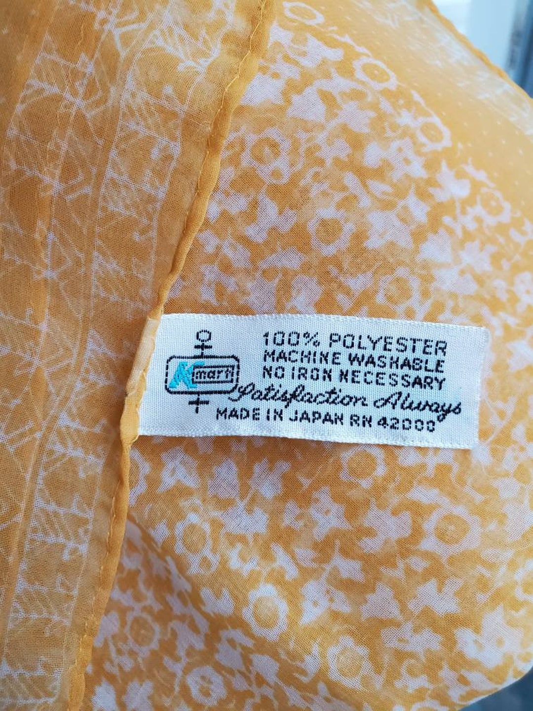 Vintage Kmart Scarf 58 10 Sheer Orange Floral Etsy