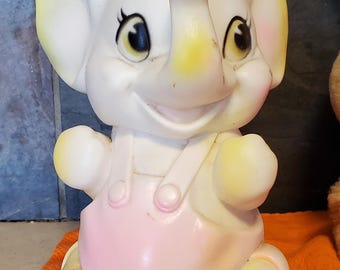 Sun Rubber Co Elephant Squeak Toy, Vintage Kitsch Elephant, 50's