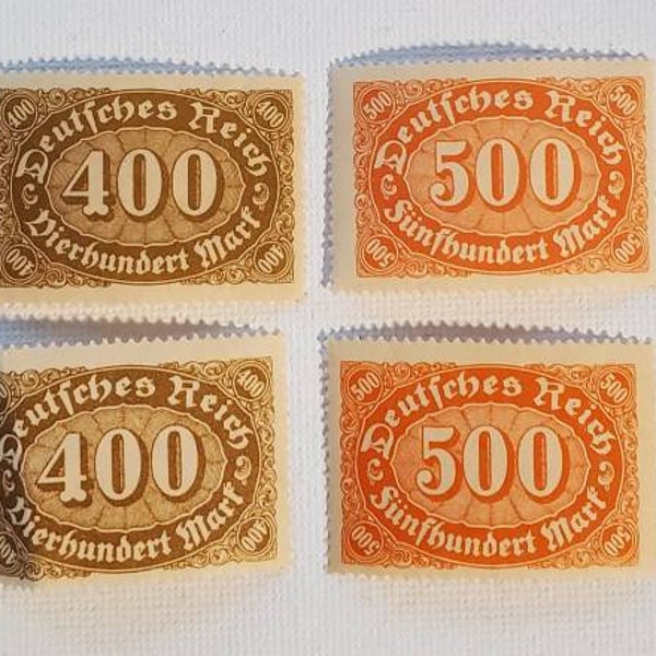 German stamps Deutsches Reich 200-3000 marks infla Berlin shiny OG unhinged unused