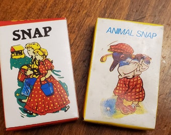 Vintage Mini Cards Decks Snap & Animal Snap