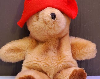 Vintage Paddington Bear / Eden Toys for Macys / Red and Green
