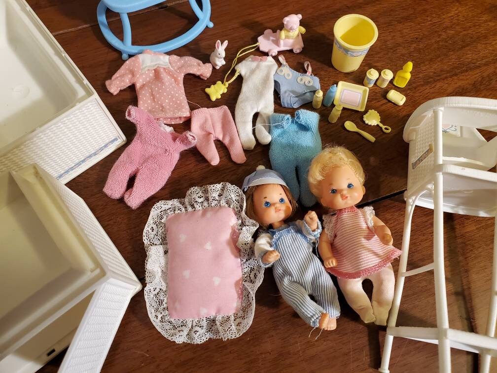 Buy 1984 Mattel Barbie Heart Family Nursery Set With Twin Babies