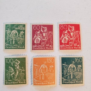 1920s Germany Deutsches Reich Weimer Republic Workers stamps shiny OG unhinged unused