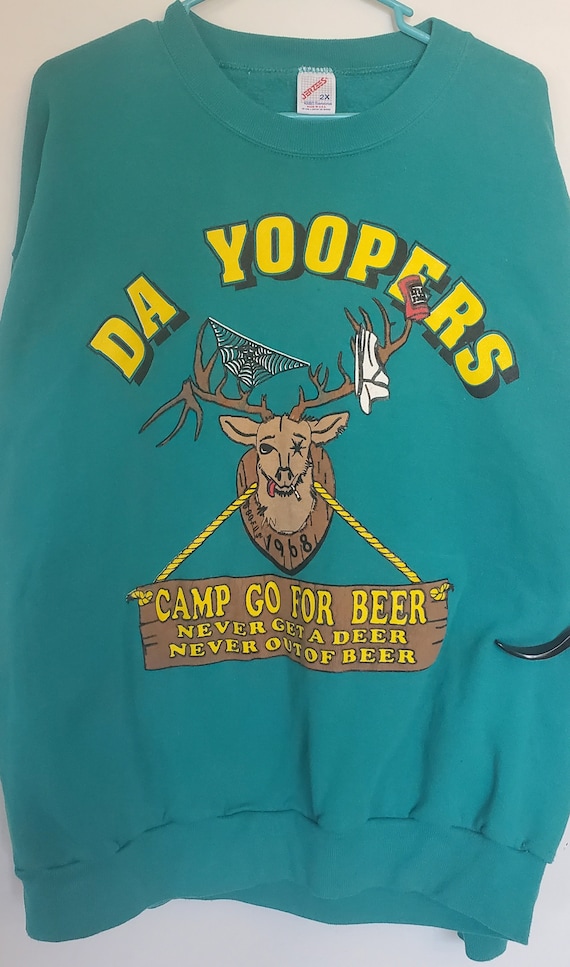 90's Vintage Da Yoopers 2XL Men's Green Sweatshir… - image 7