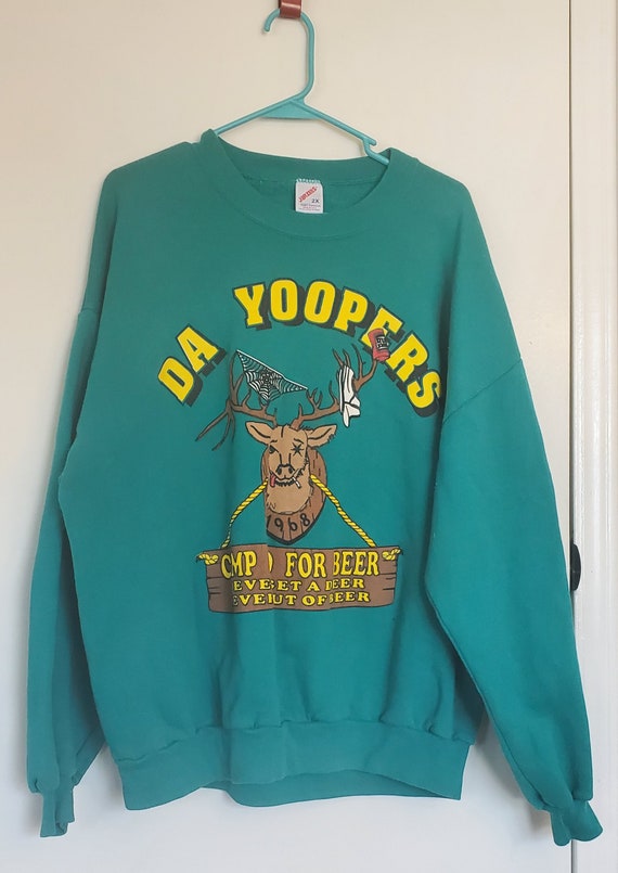 90's Vintage Da Yoopers 2XL Men's Green Sweatshir… - image 1