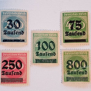 1920&#39;s Germany 5 stamps shiny OG overprints*