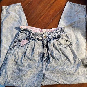 Women&#39;s Desperado Mom Jeans 13/14 pink Gingham frilly waist