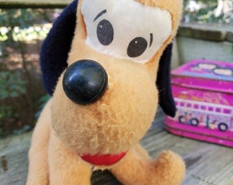 Vintage 1970's Knickerbocker Walt Disney Productions Pluto 10" Stuffed Animal Dog