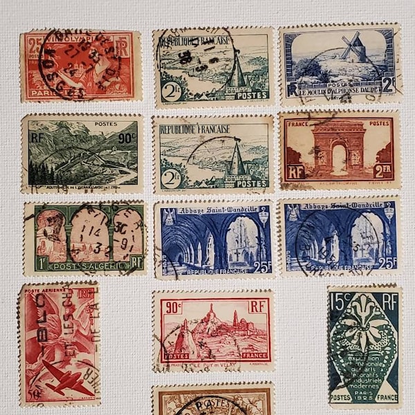 Republic of France type random postage stamps lot of 13