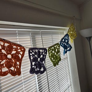 Gehaakte Mexicaanse Papel Picado-banner voor Celebration Dia De Muertos Ofrenda of Alter