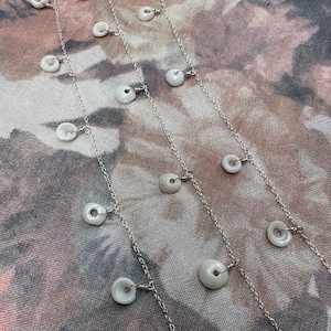 Puka shell anklet, Hawaiian shell anklet, sterling silver shell anklet