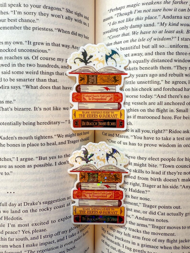 Fourth Wing | The Empyrean Series Book Stack | Vinyl Sticker image 4