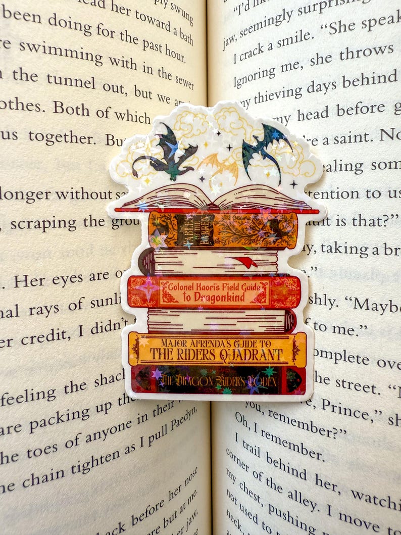 Fourth Wing | The Empyrean Series Book Stack | Vinyl Sticker image 2