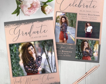 college graduation announcement template etsy