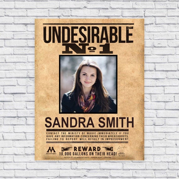 Undesirable No 1 Harry Potter Poster template Harry Potter | Etsy