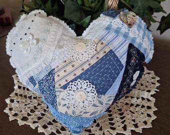 Heart~ Scrappy Style Small Accent Pillow ~ Special Pocket  and FREE Shipping