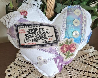 Scrappy Heart~Small Accent Pillow ~FREE Shipping