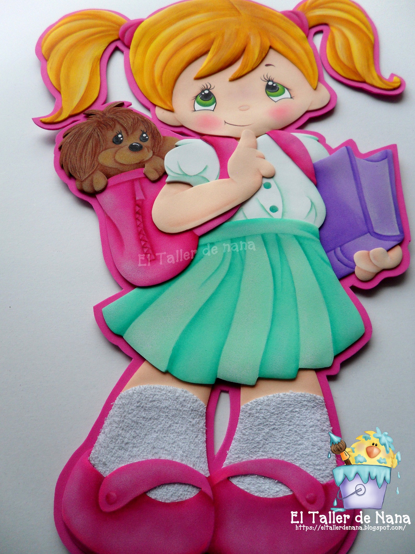 Ni a Colegiala De Preciosos Momentos 50 Cms Foamy Pattern Etsy Espa a