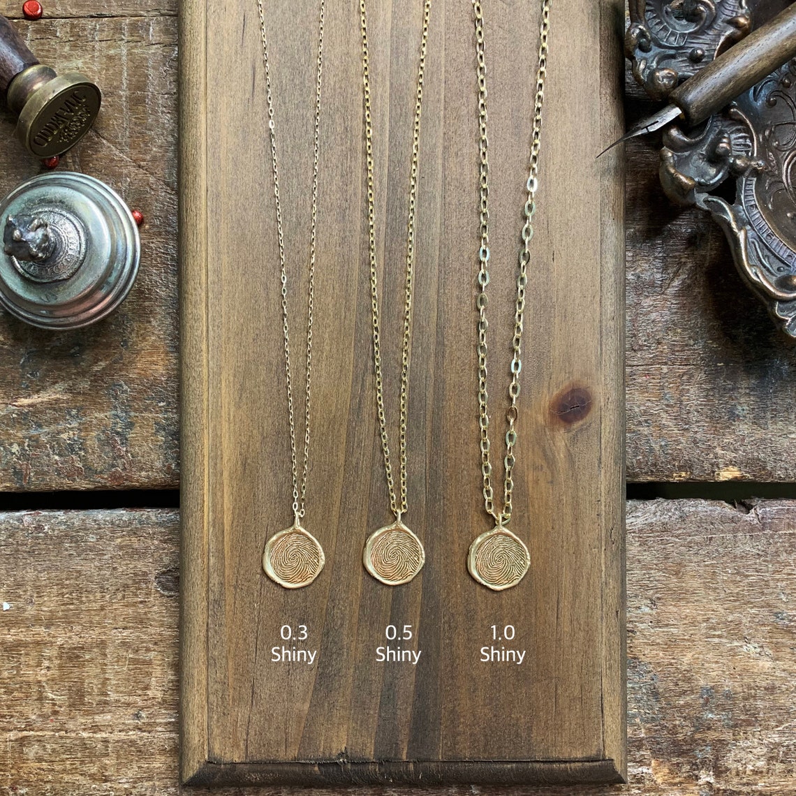 14k gold Fingerprint necklace 16mm Finger Jewelry Custom Etsy