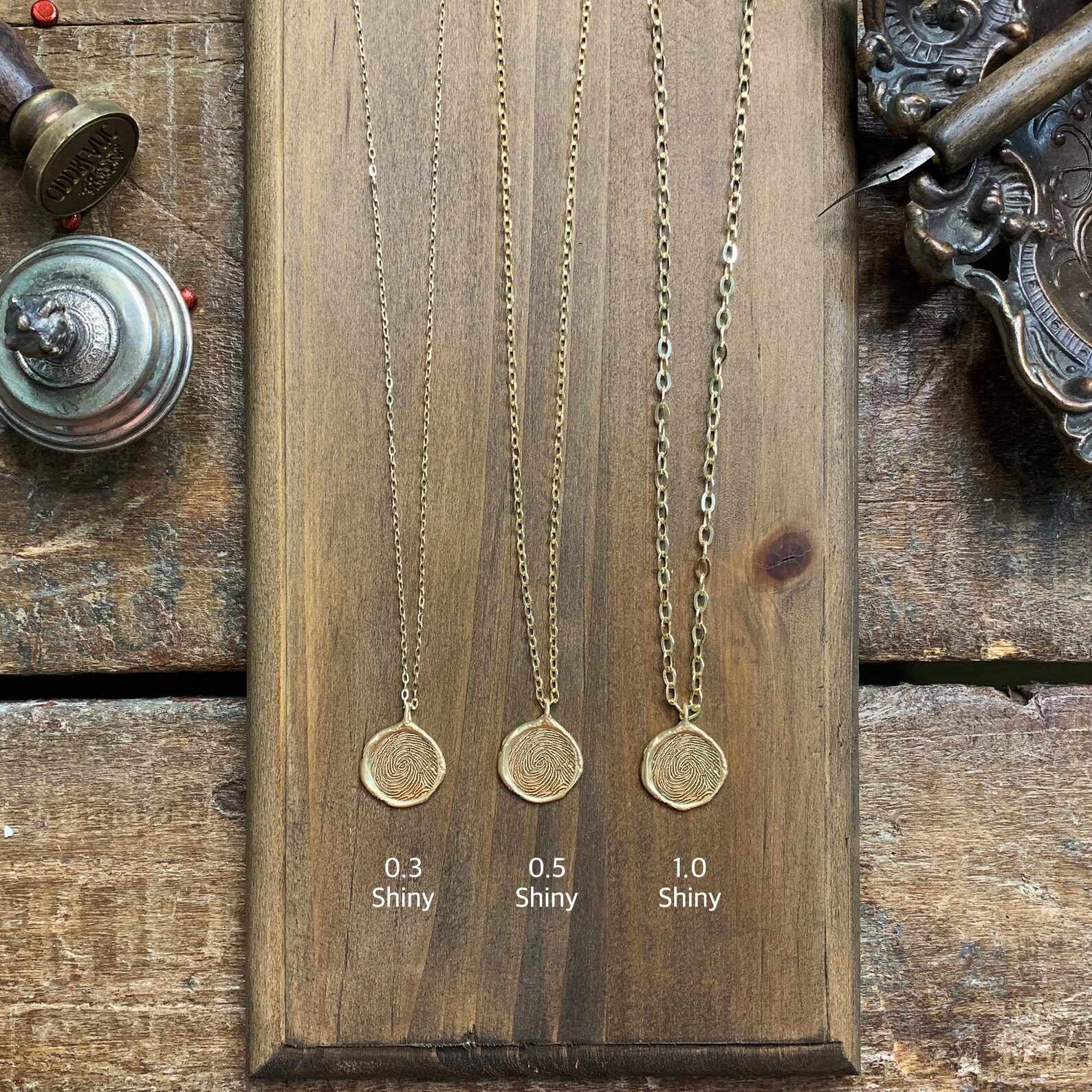 14k gold Fingerprint necklace 16mm Finger Jewelry Custom Etsy