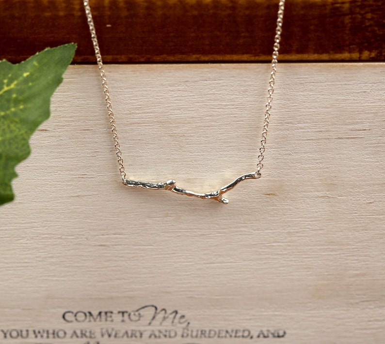 Gift ideas Twig jewelry Twig Necklace in Sterling Silver Tree Branch Necklace