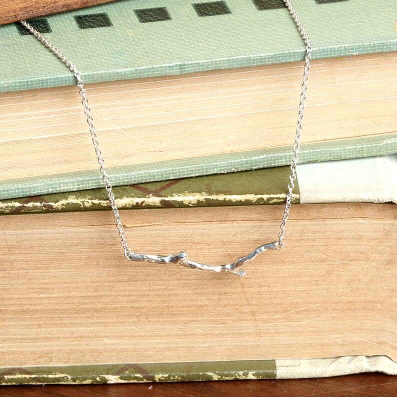 Gift ideas Twig jewelry Twig Necklace in Sterling Silver Tree Branch Necklace