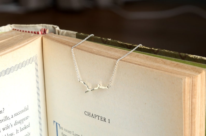 Gift ideas Twig jewelry Twig Necklace in Sterling Silver Tree Branch Necklace