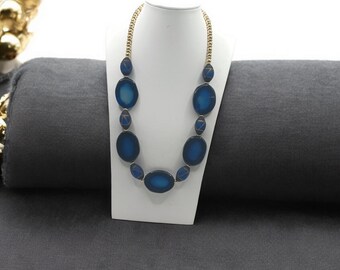 Colar de ágata azul - Colar de ágata - Colar de pedras preciosas - Colar único - Colar de declaração - Colar feminino - Presente para mulheres