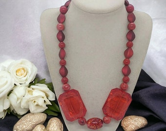 Rode ketting voor vrouwen - Een van een soort ketting - Verklaring ketting - Party ketting - Bruiloft ketting - Valentijnsdag ketting - Cadeau