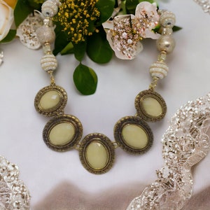Gold Necklace For Her - Jeweled Necklace - Multicolored Necklace For Her - Statement Necklace - One Of A Kind Necklace - Bib Necklace - Gift