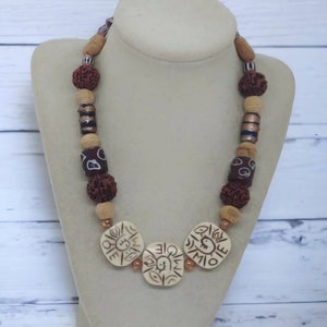 Tribal Necklace and Matching Earrings - One Of A Kind Jewelry - Tribal Jewelry Set - Multicolored Necklace and Earrings - Gift For Your Wife