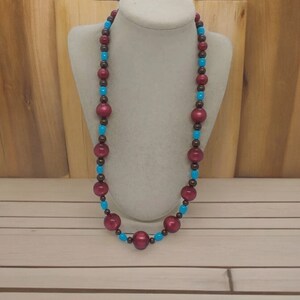 Multicolored Necklace For Women - Red Necklace For Her - Long Necklace - Statement Necklace - One Of A Kind Necklace - Artsy Necklace - Gift