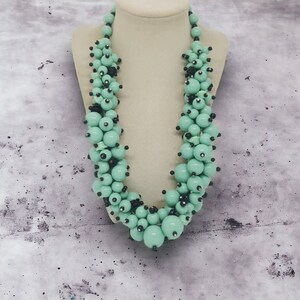 Green Necklace For Women - Bib Necklace - Chunky Necklace - One Of A Kind Necklace - Statement Necklace - Multicolored Necklace For Women