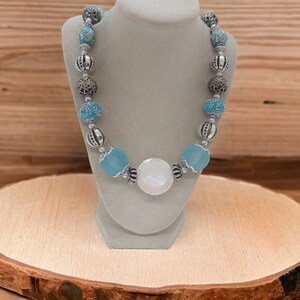 Blue Necklace For Her - Jeweled Necklace - Statement Necklace - One Of A Kind Necklace - Wedding Necklace - Bridesmaid Necklace - Great Gift