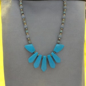 Turquoise Howlite Necklace - Turquoise Necklace For Her - Howlite Necklace - One Of A Kind Necklace - Statement Necklace - Stone Necklace