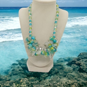 Glass Necklace For Her - Multicolored Necklace For Women - Chunky Necklace - Bib Necklace - One Of A Kind Necklace - Statement Necklace