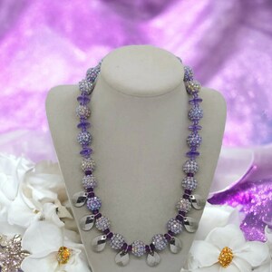 Purple Necklace For Her - Shamballa Necklace - One Of A Kind Necklace - Bridesmaid Necklace - Statement Necklace - Multicolored Necklace
