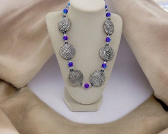 Silber Halskette für Frauen - Silber Halskette - Einzigartige Halskette - Lätzchen Halskette - Statement Halskette - Geschenk für Mama - Tolles Geschenk für Sie