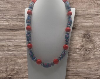 Colar de cerâmica - Colar multicolorido feminino - Colar marcante - Colar exclusivo - Colar de madeira - Colar SByourself