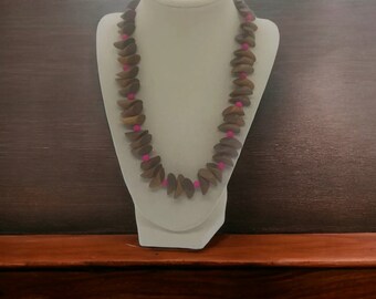 Brown Wooden Necklace and Matching Earrings - Brown Necklace and Earrings - Wooden Necklace and Earrings - One Of A Kind Jewelry - Gift